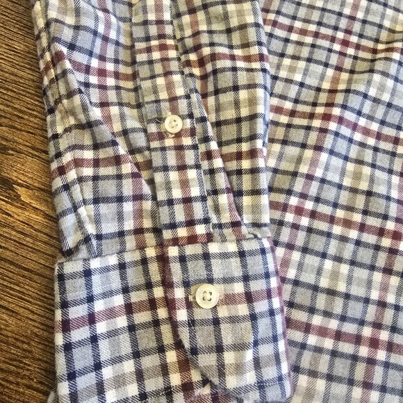 CREMIEUX Men's Slim Fit Long Sleeved Flannel Shirt Size Large - Picture 7 of 9